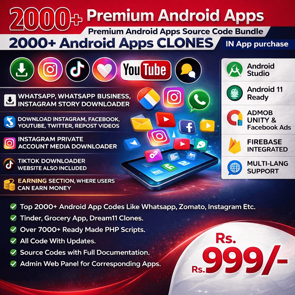 2000+ Android App Source with Lifetime License Download » THEMESAVE.COM