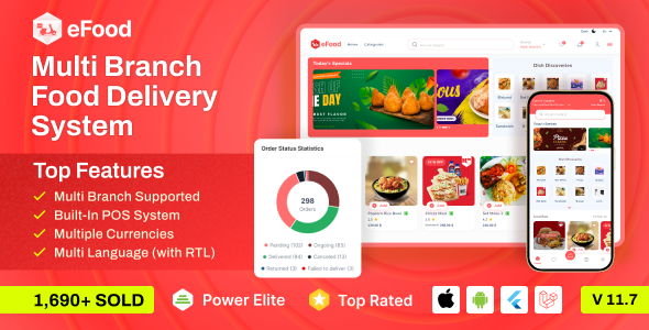 Food Delivery App with Laravel Admin Panel + Delivery Man App – eFood