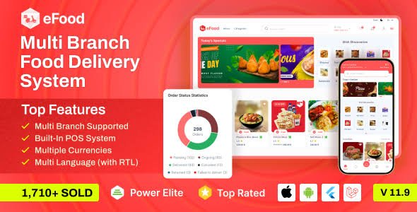 Food Delivery App with Laravel Admin Panel + Delivery Man App – eFood