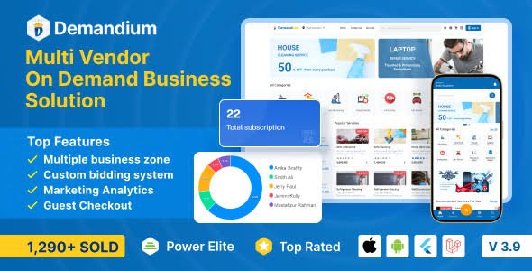 Multi Provider On Demand Home Service App with Admin + Website – Demandium
