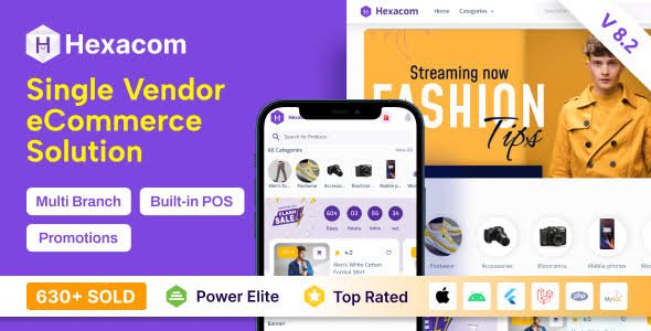 Single vendor eCommerce App with Website + Admin + Delivery boy – Hexacom