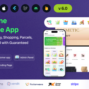 Multivendor Food, eCommerce, Parcel, Taxi booking, Car Rental App with Admin and Website – eMart