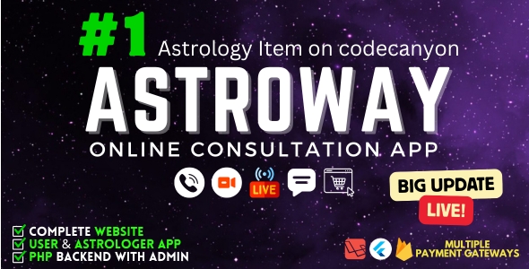 Astrology Consultation App with Chat, Calling, e-Puja, Shop & AI Chat – Astroway