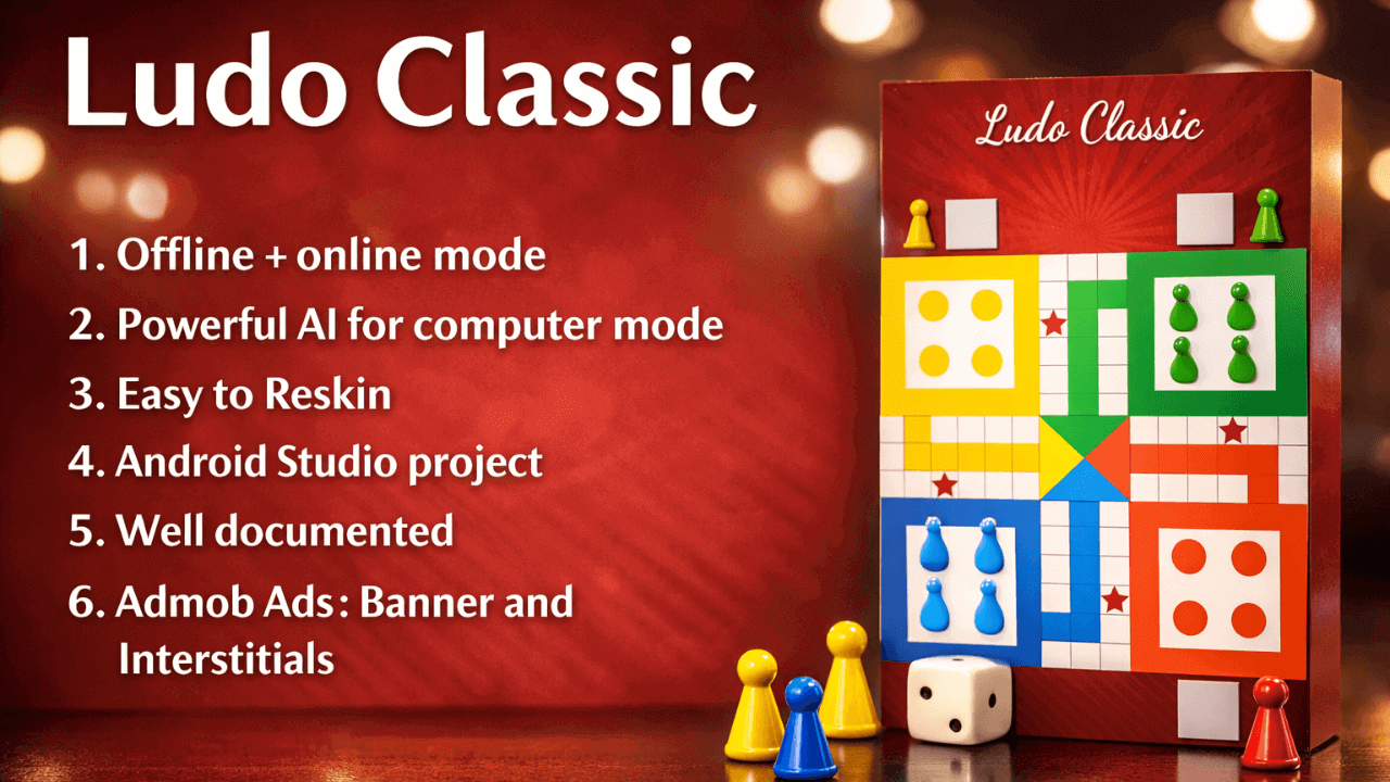 Ludo Classic – Ludo Game Admob Ads + Android Studio