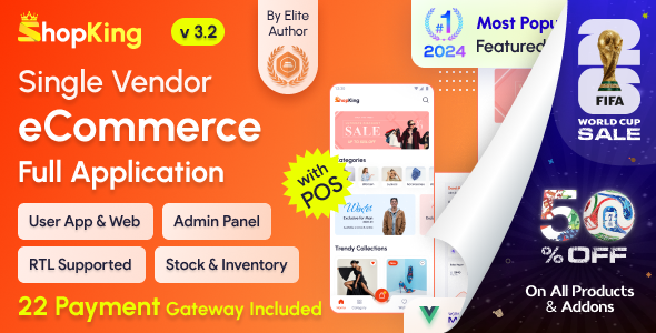 eCommerce App with Laravel Website & Admin Panel with POS | Inventory Management – ShopKing
